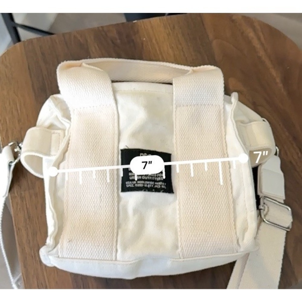 BDG Serena Mini Cotton Canvas Tote Bag Cream w Detachable Shoulder Strap - Picture 7 of 8